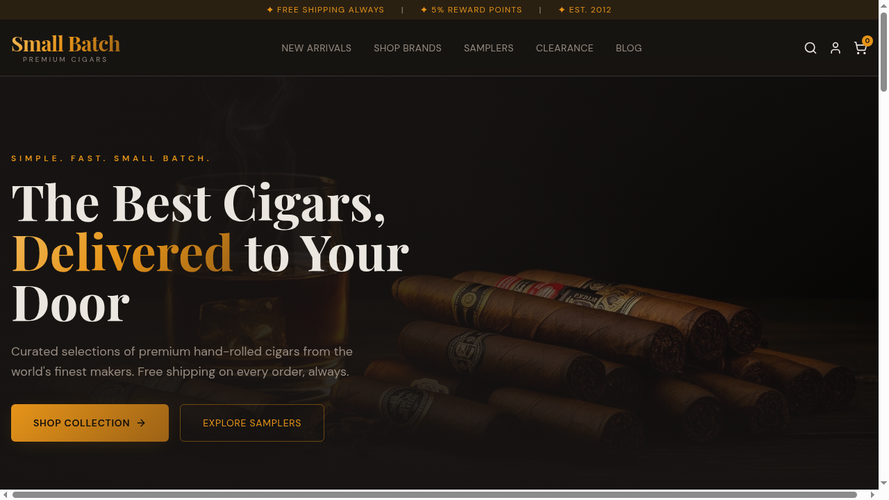 Small Batch — Premium website preview